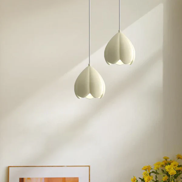 French Style Creamy Hanging Lamp Rustic Nature-Inspired Design Pendant Light - Image 3