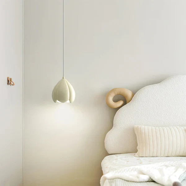 French Style Creamy Hanging Lamp Rustic Nature-Inspired Design Pendant Light - Image 6