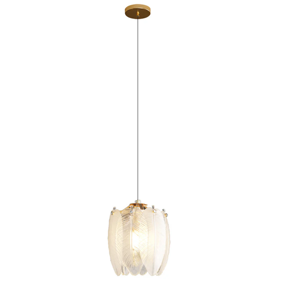 French Style Feather Glass Pendant Light - Image 8