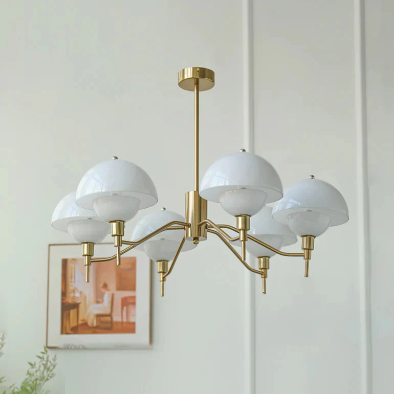 French White Cream Mushroom Chandelier - Image 13