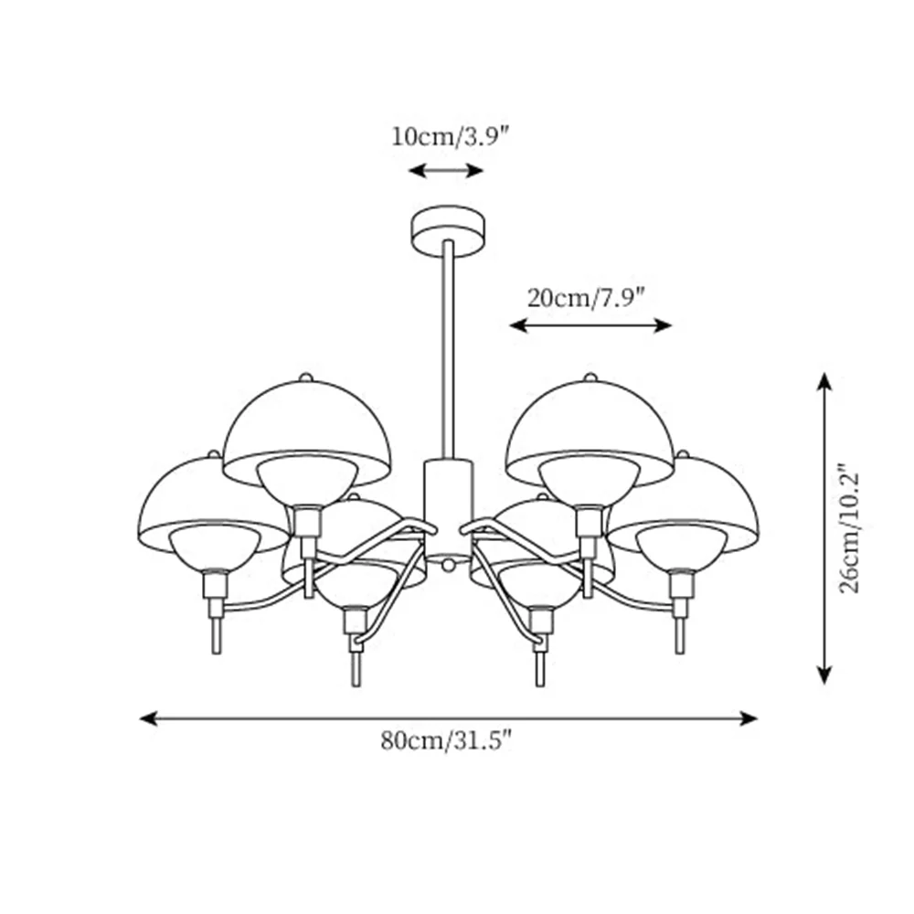 French White Cream Mushroom Chandelier - Image 15