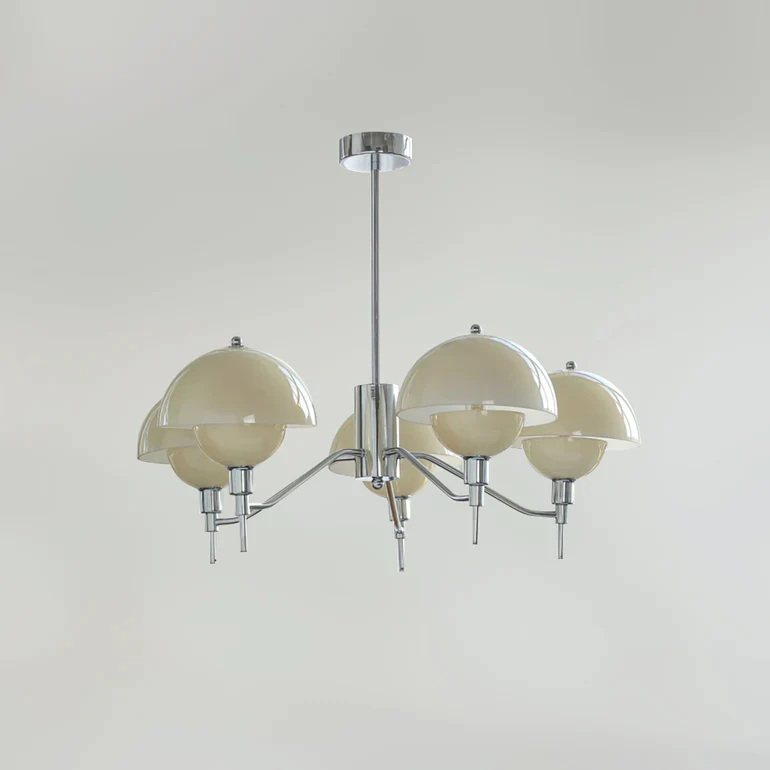 French White Cream Mushroom Chandelier - Image 7
