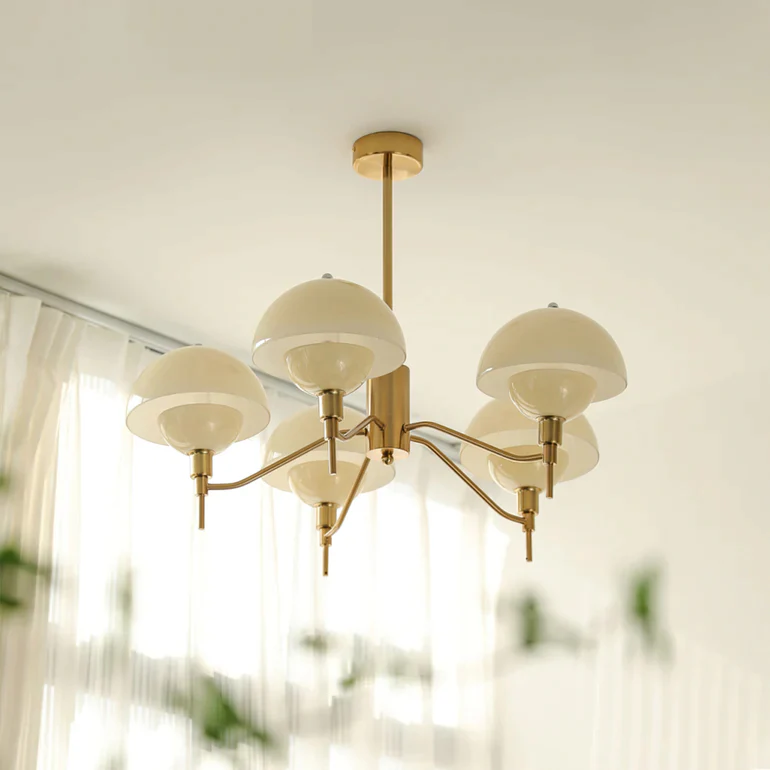 French White Cream Mushroom Chandelier - Image 9