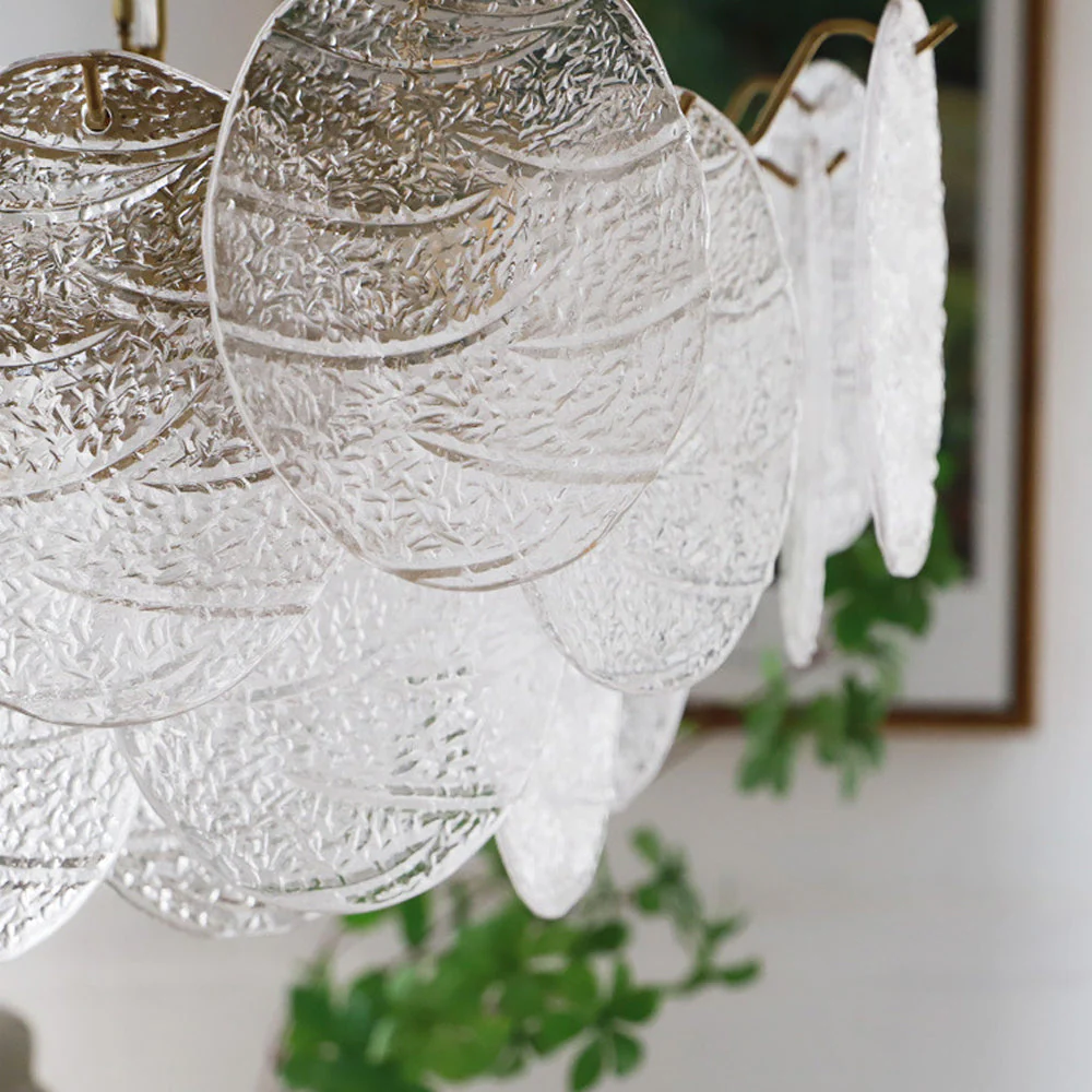 Glass Disc Pendant Light Large Ice Glass Chandelier - Image 10