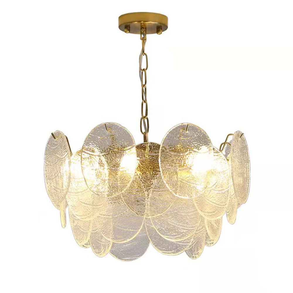 Glass Disc Pendant Light Large Ice Glass Chandelier - Image 11