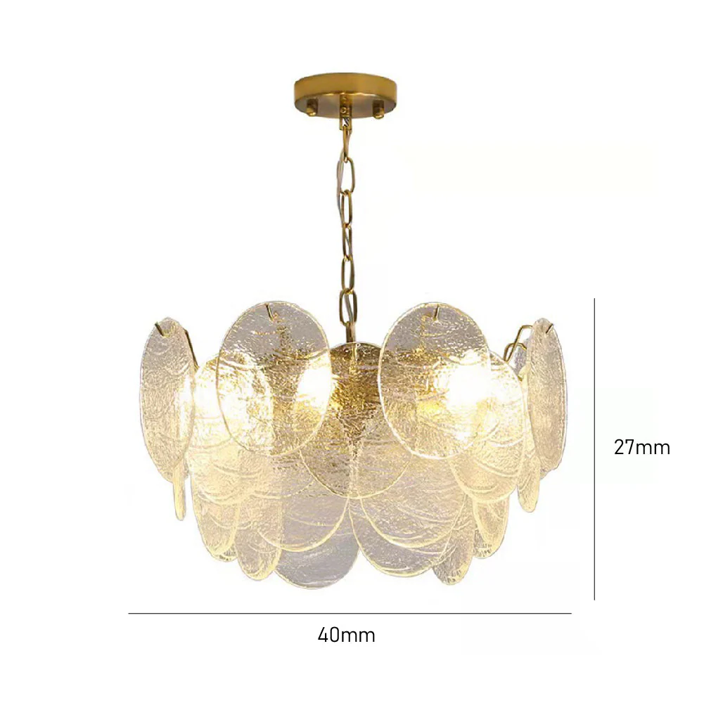Glass Disc Pendant Light Large Ice Glass Chandelier - Image 12
