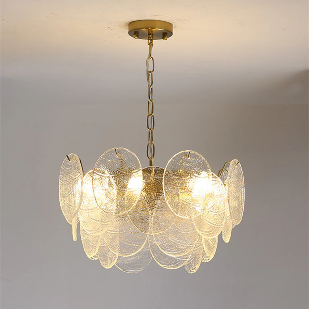 Glass Disc Pendant Light Large Ice Glass Chandelier - Image 5
