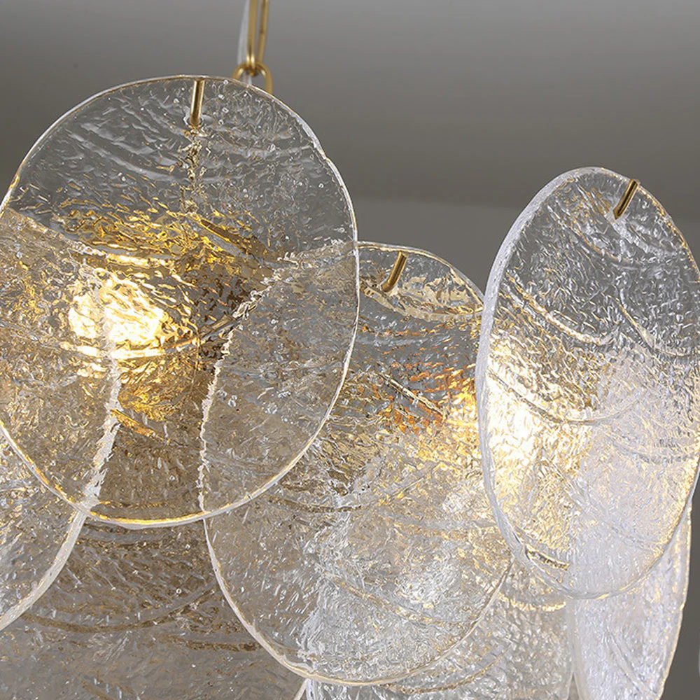 Glass Disc Pendant Light Large Ice Glass Chandelier - Image 9