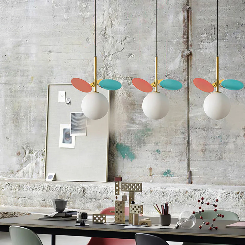 Glass Lampshade Chandelier Personality Art PVC Pendant Light - Image 17