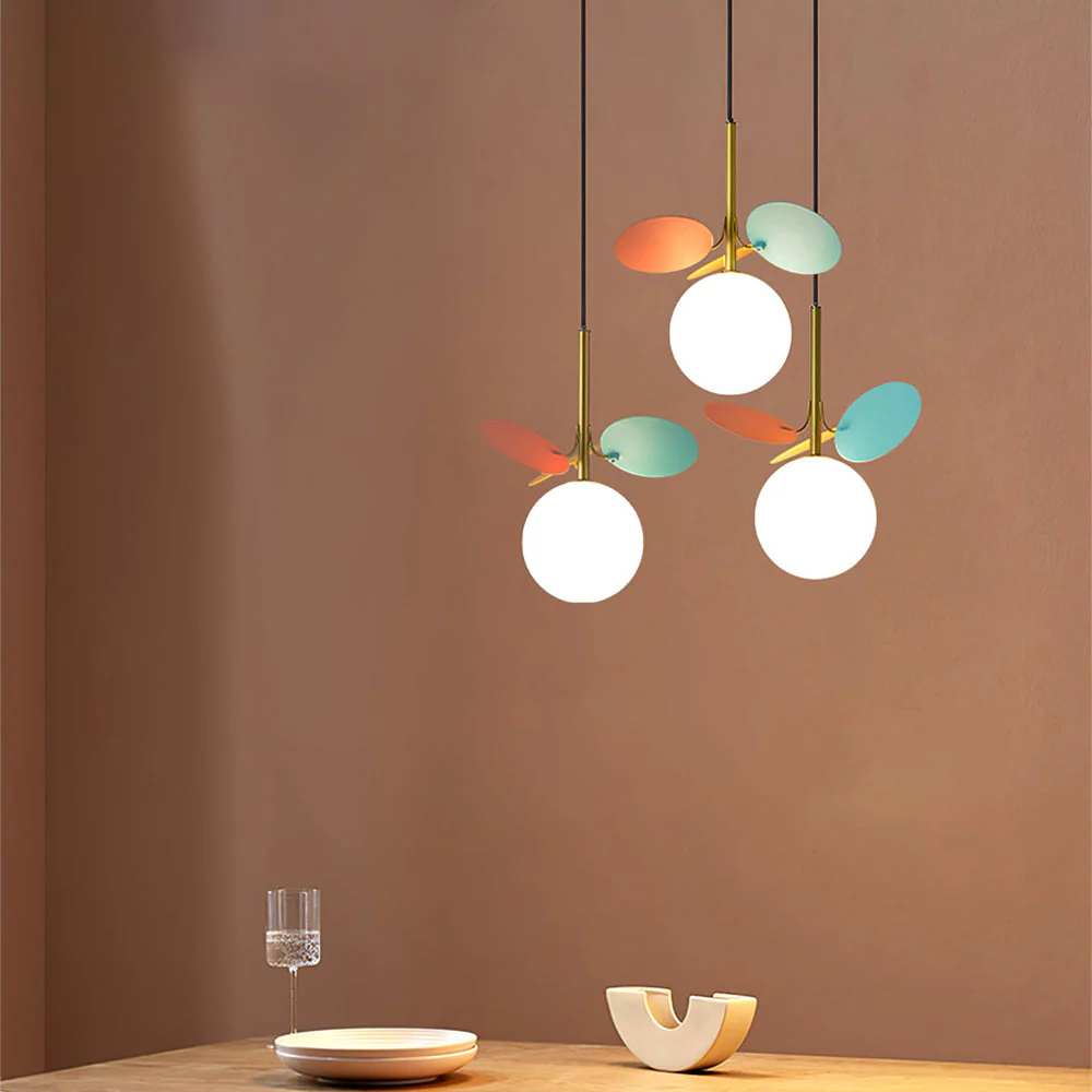 Glass Lampshade Chandelier Personality Art PVC Pendant Light - Image 8