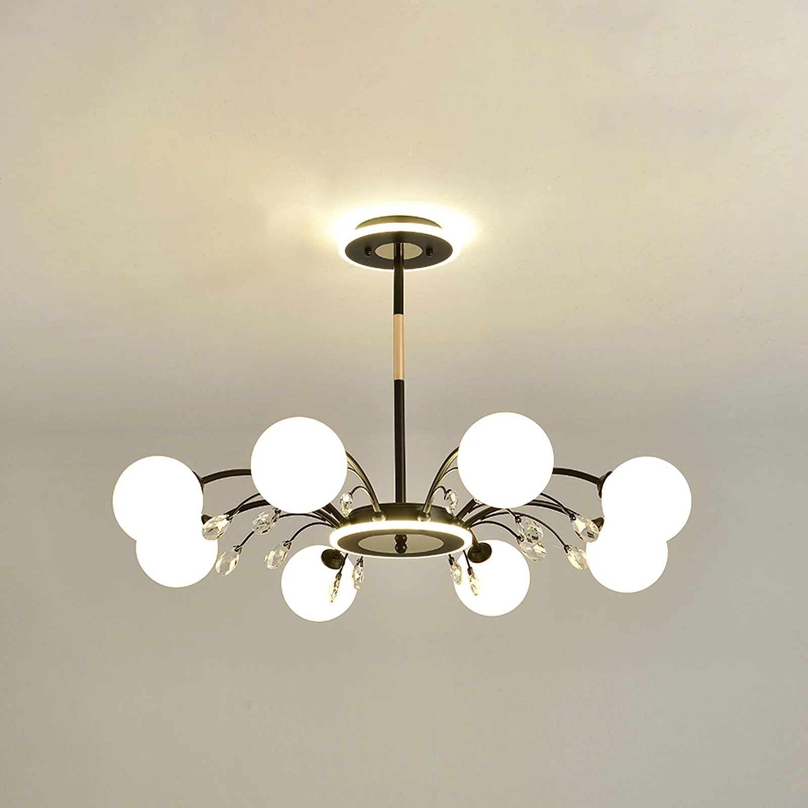 Luxurious Gold Glass Raindrop Chandeliers - Image 10