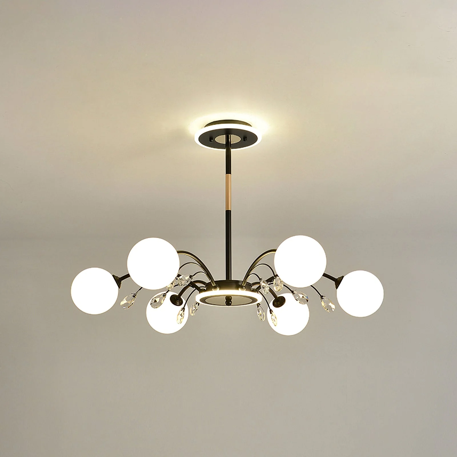 Luxurious Gold Glass Raindrop Chandeliers - Image 8