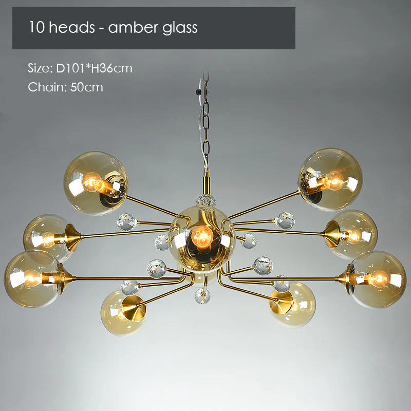 Gold Glass Modern LED chandelier - Image 11