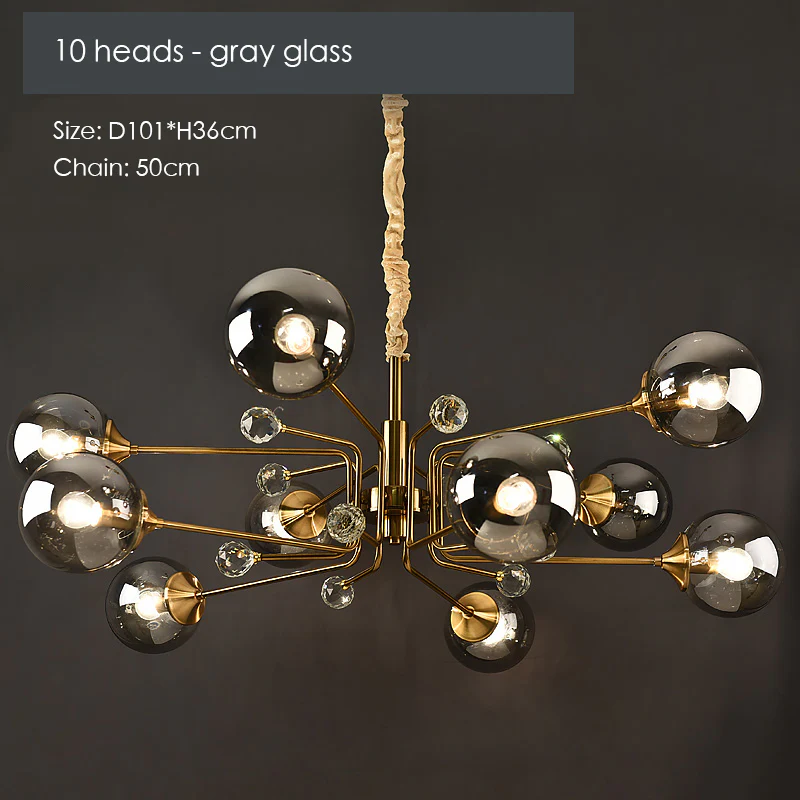 Gold Glass Modern LED chandelier - Image 12