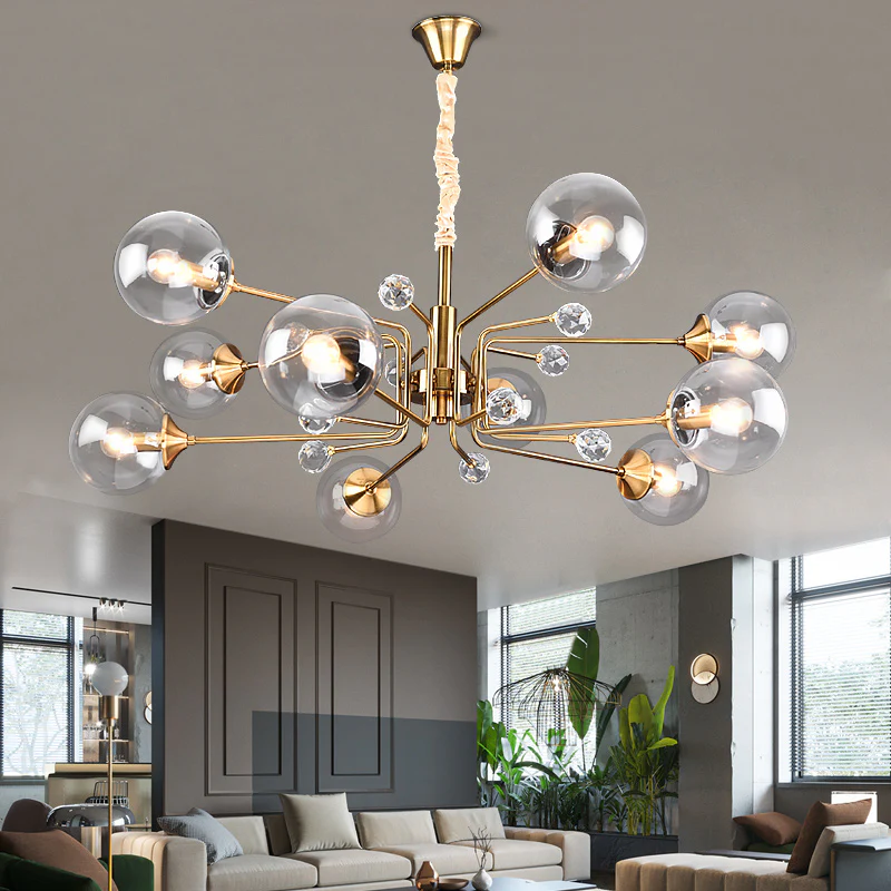 Gold Glass Modern LED chandelier - Image 13