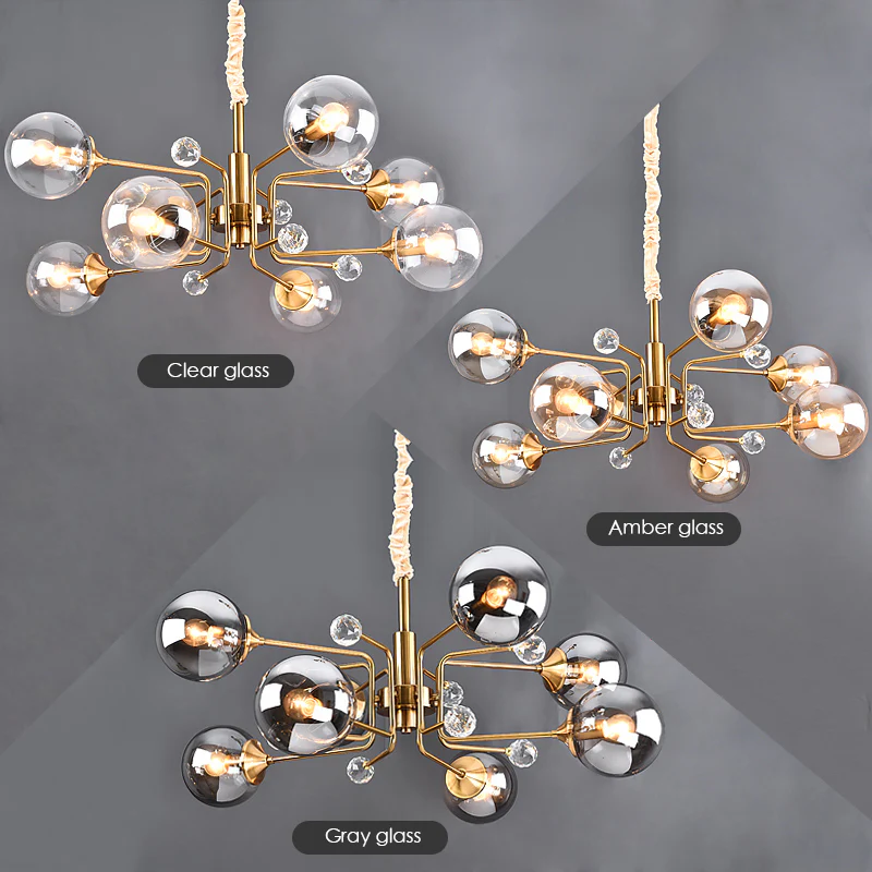Gold Glass Modern LED chandelier - Image 14