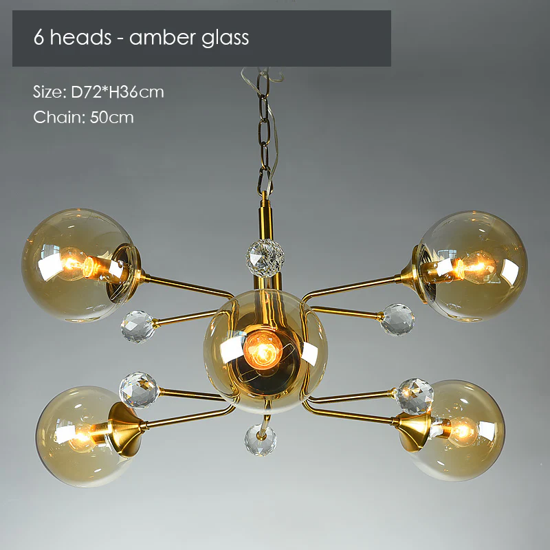 Gold Glass Modern LED chandelier - Image 5