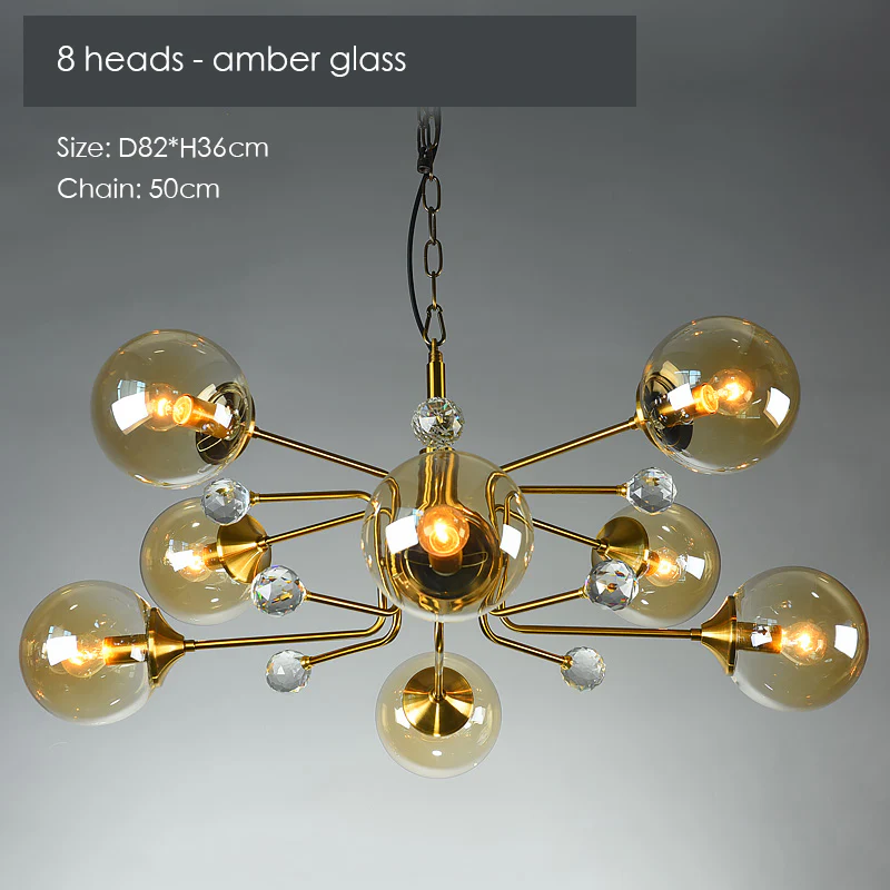 Gold Glass Modern LED chandelier - Image 8