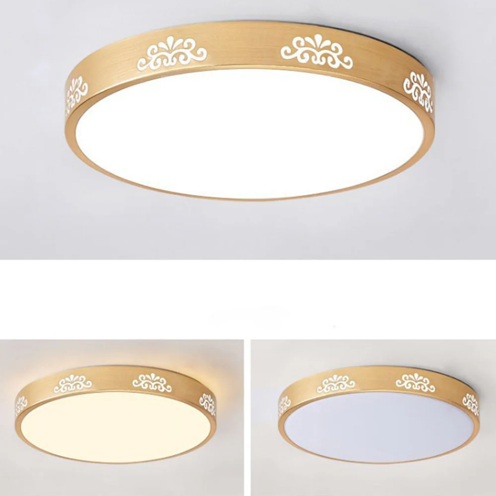 Gold Vintage Round Flush Mount Ceiling Light - Image 15