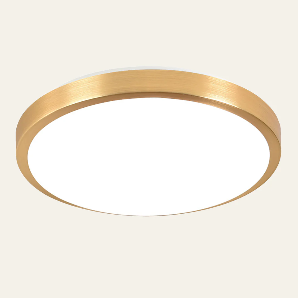 Gold Vintage Round Flush Mount Ceiling Light - Image 4