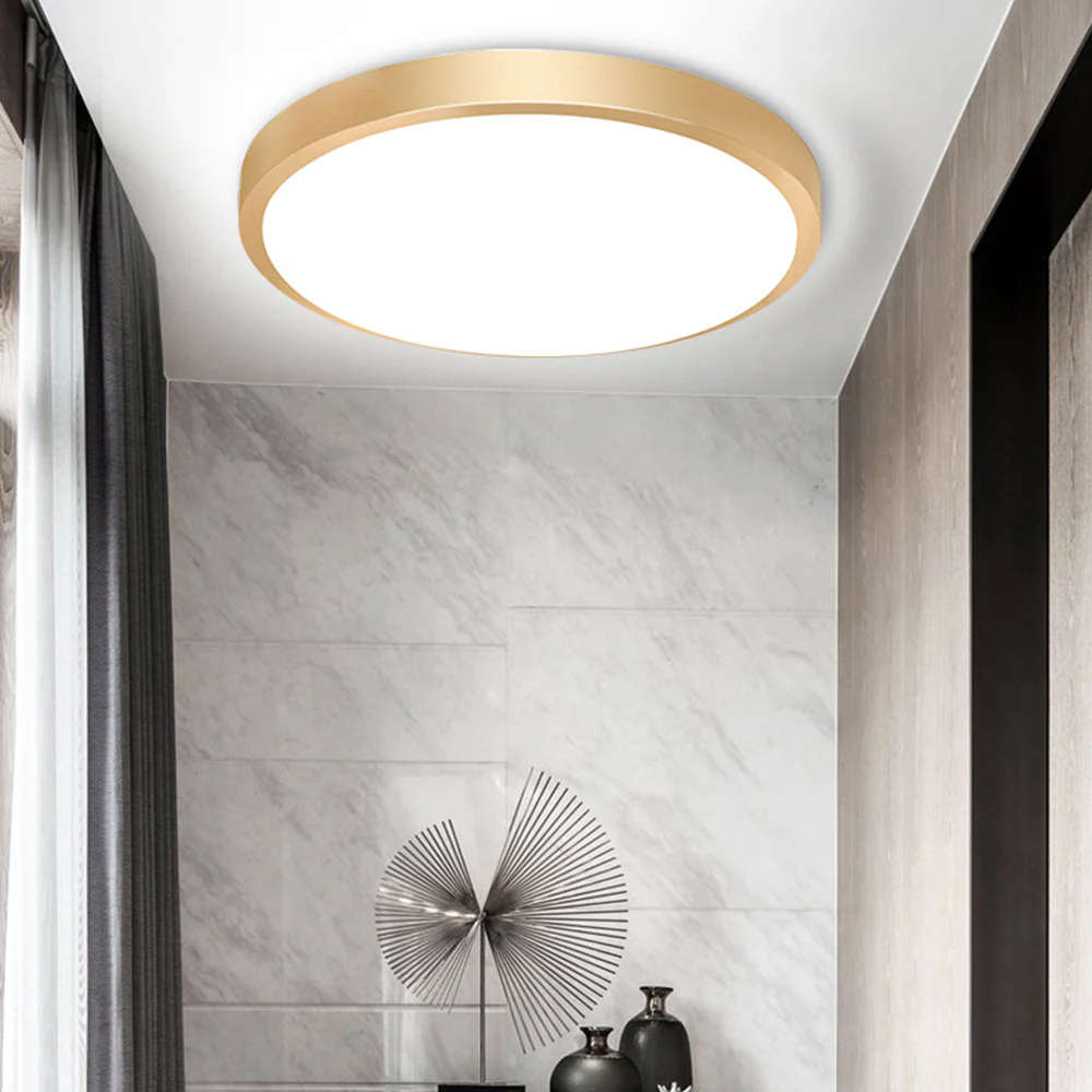 Gold Vintage Round Flush Mount Ceiling Light - Image 5