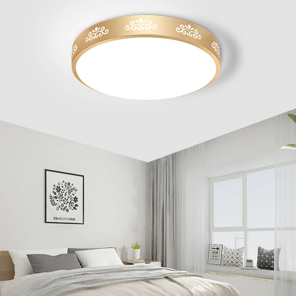 Gold Vintage Round Flush Mount Ceiling Light - Image 6