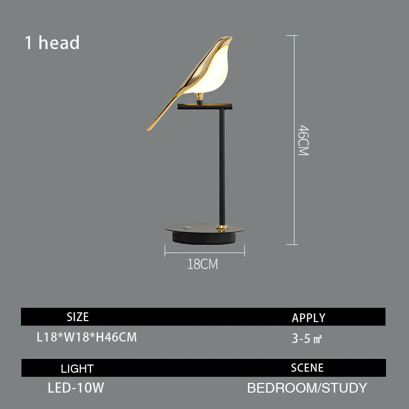 Golden Bird Table Lamp for Bedroom - Image 11