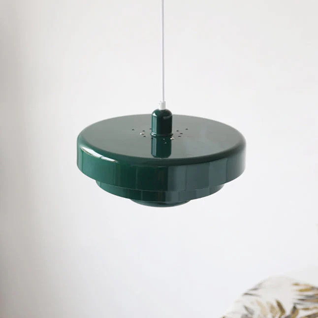 Mid-century Single Head Medieval Iron Round Pendant Light - Image 28