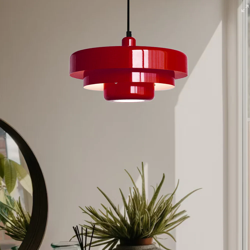 Mid-century Single Head Medieval Iron Round Pendant Light - Image 33