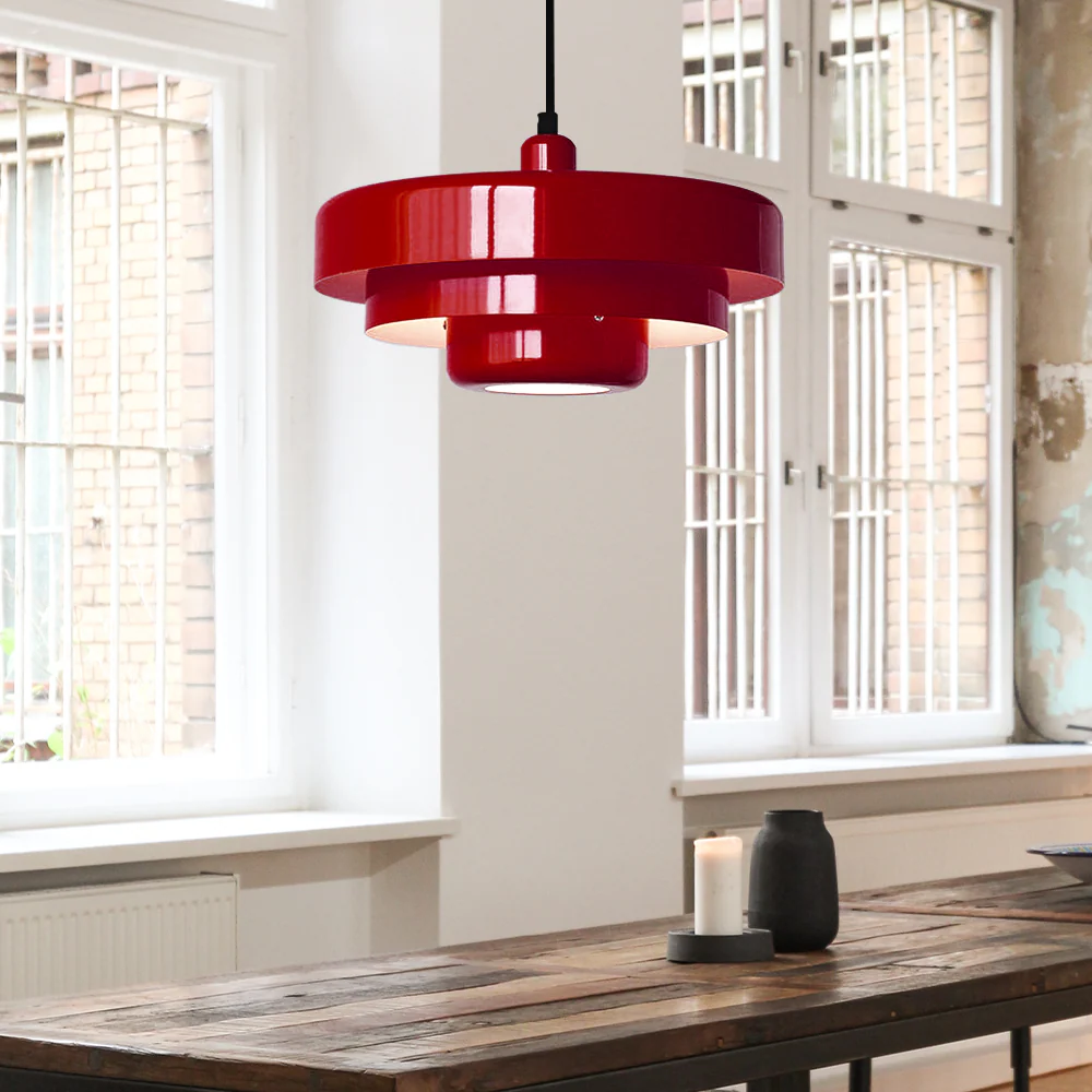 Mid-century Single Head Medieval Iron Round Pendant Light - Image 35