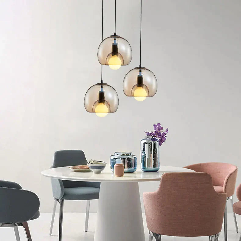 Handblown Stained Glass Orb Pendant Light Lampshade - Image 11