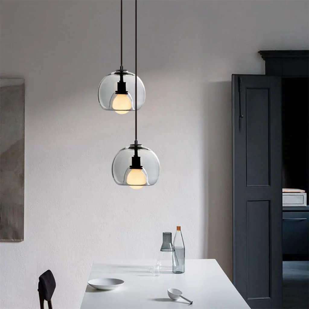 Handblown Stained Glass Orb Pendant Light Lampshade - Image 15