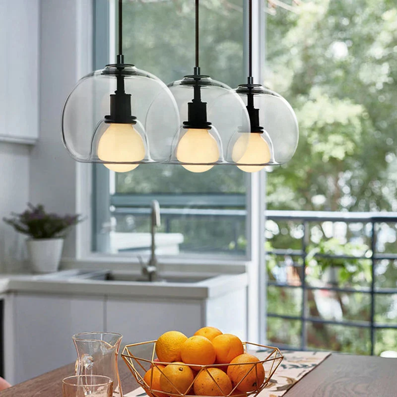 Handblown Stained Glass Orb Pendant Light Lampshade - Image 17