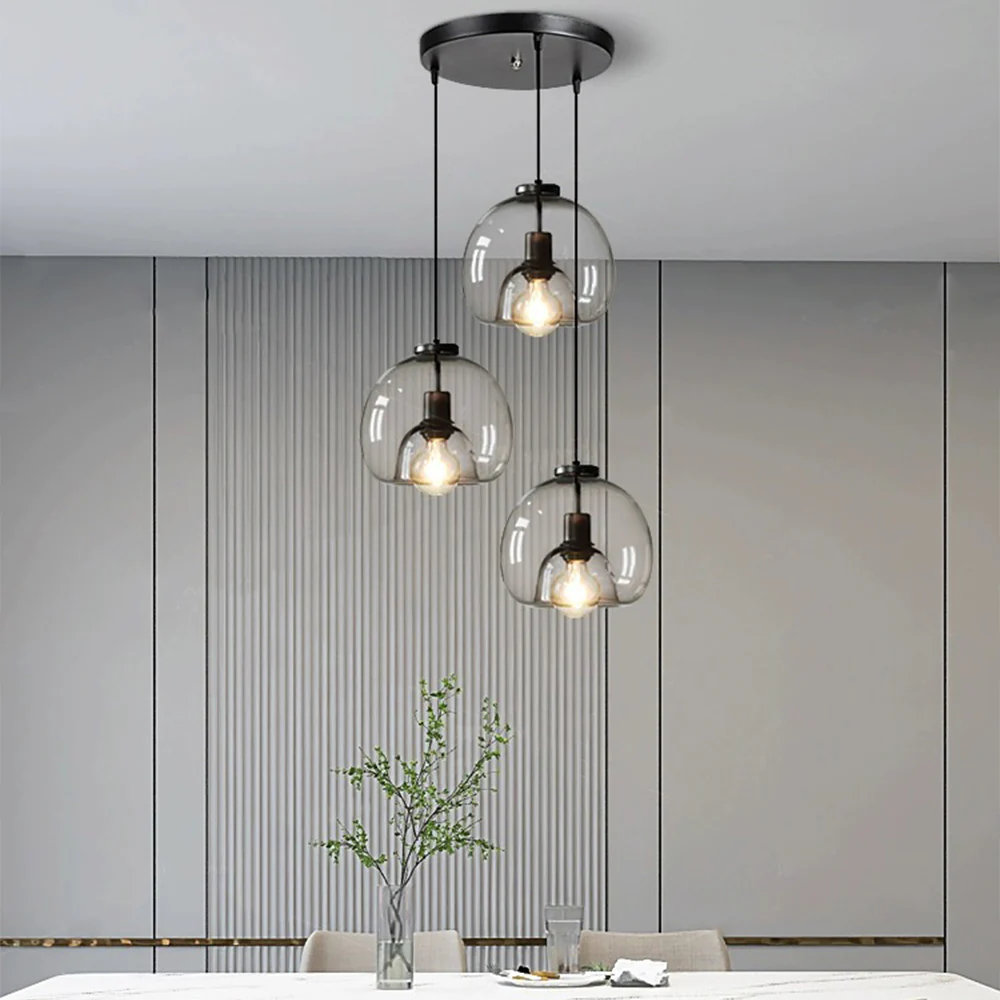 Handblown Stained Glass Orb Pendant Light Lampshade - Image 18