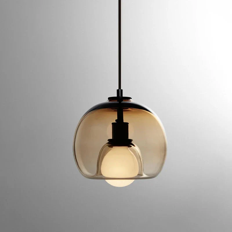 Handblown Stained Glass Orb Pendant Light Lampshade - Image 8