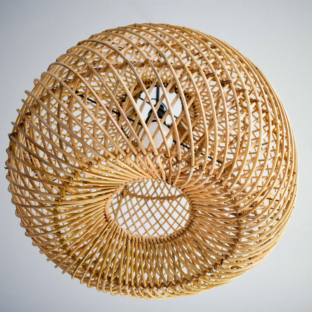 Handmade Wicker Basket Rattan Pendant Light - Image 10