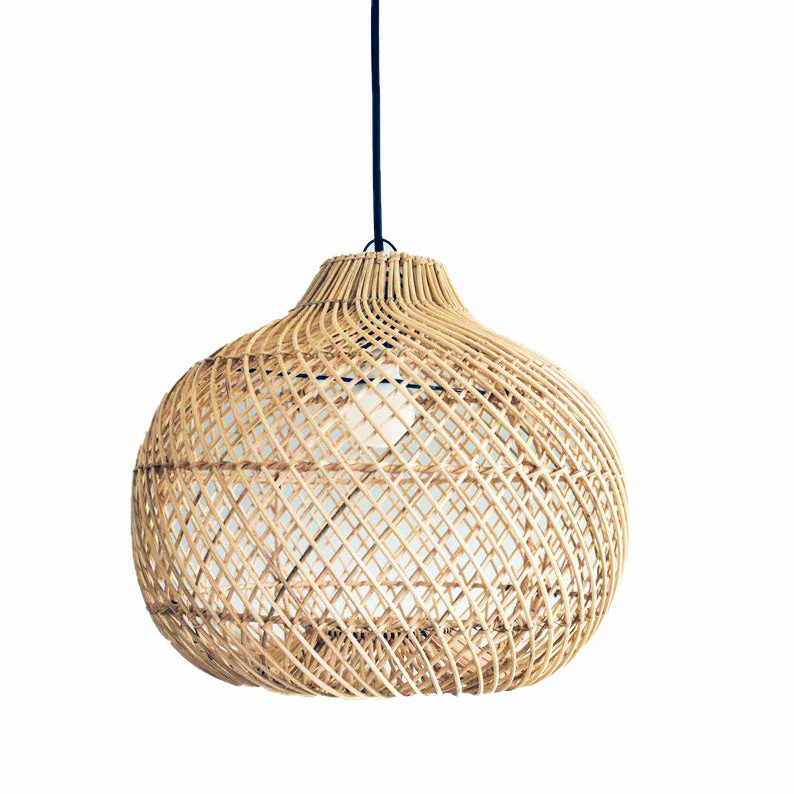 Handmade Wicker Basket Rattan Pendant Light - Image 11