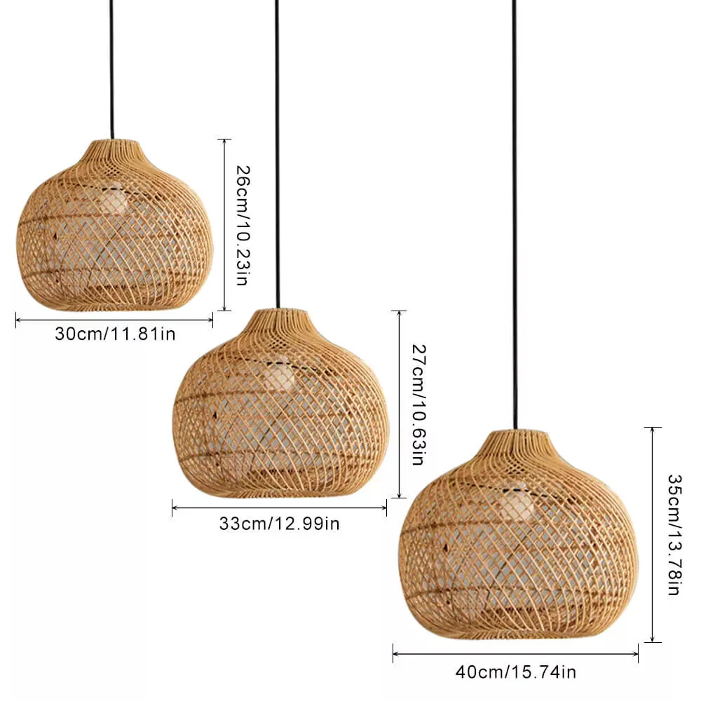 Handmade Wicker Basket Rattan Pendant Light - Image 12