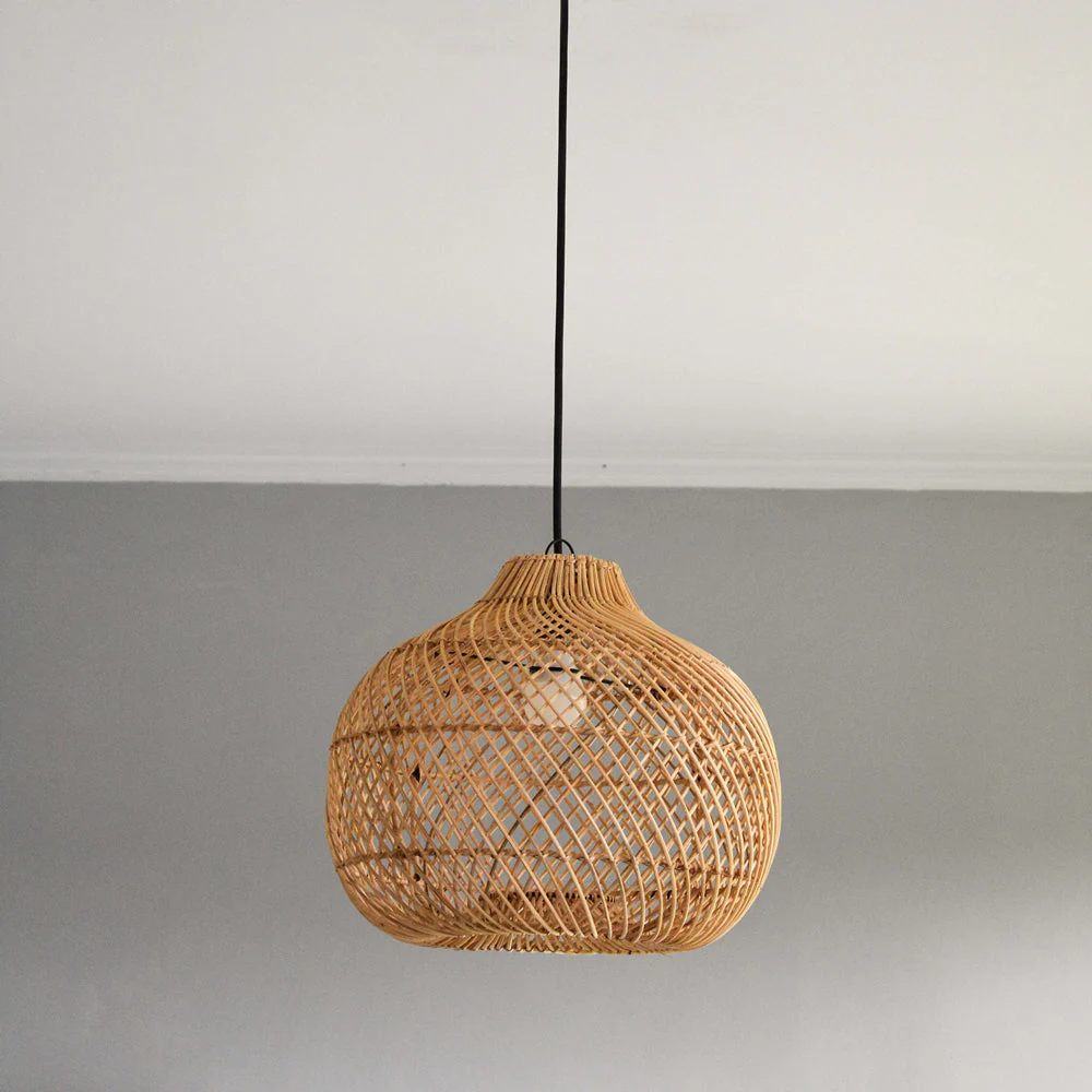 Handmade Wicker Basket Rattan Pendant Light - Image 3