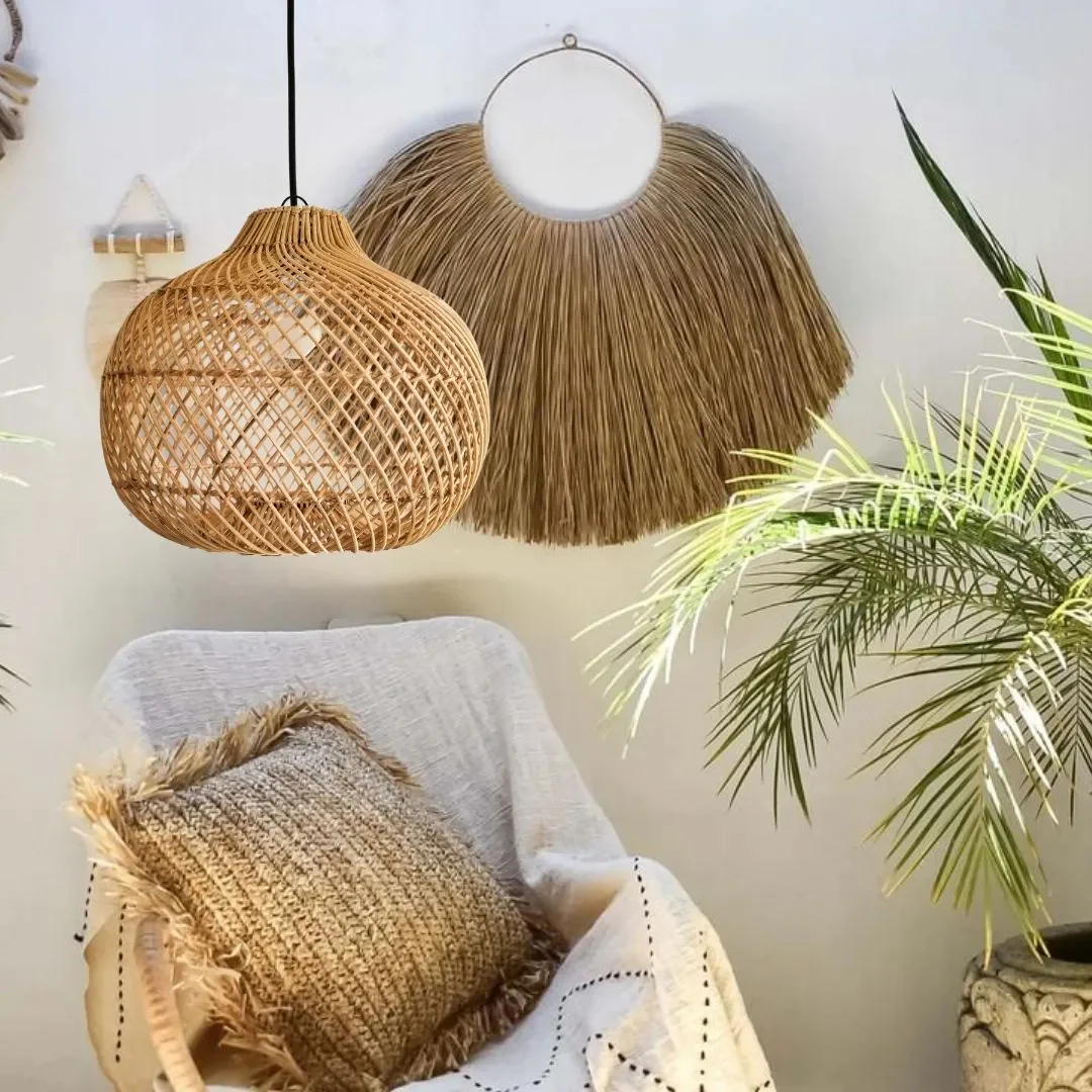 Handmade Wicker Basket Rattan Pendant Light - Image 4