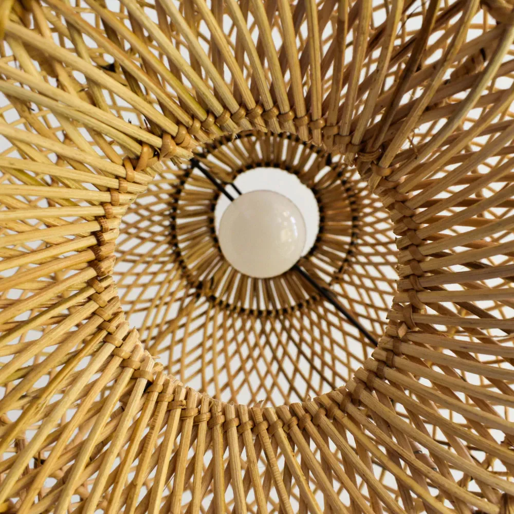 Handmade Wicker Basket Rattan Pendant Light - Image 6