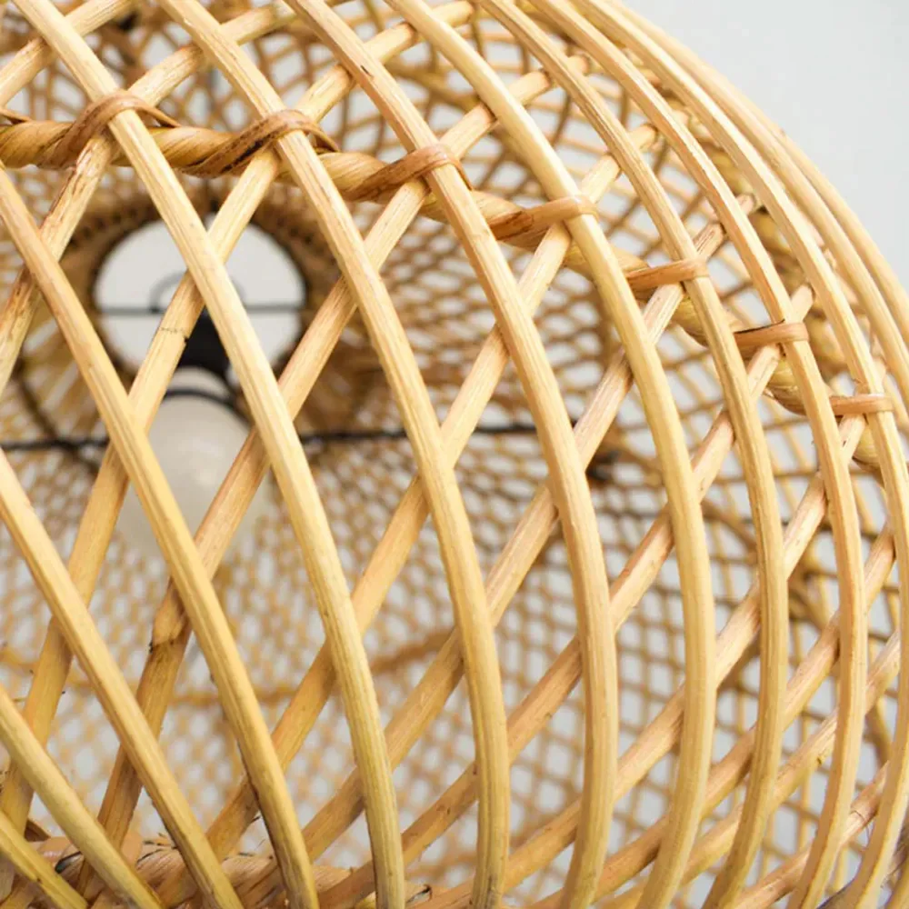 Handmade Wicker Basket Rattan Pendant Light - Image 7
