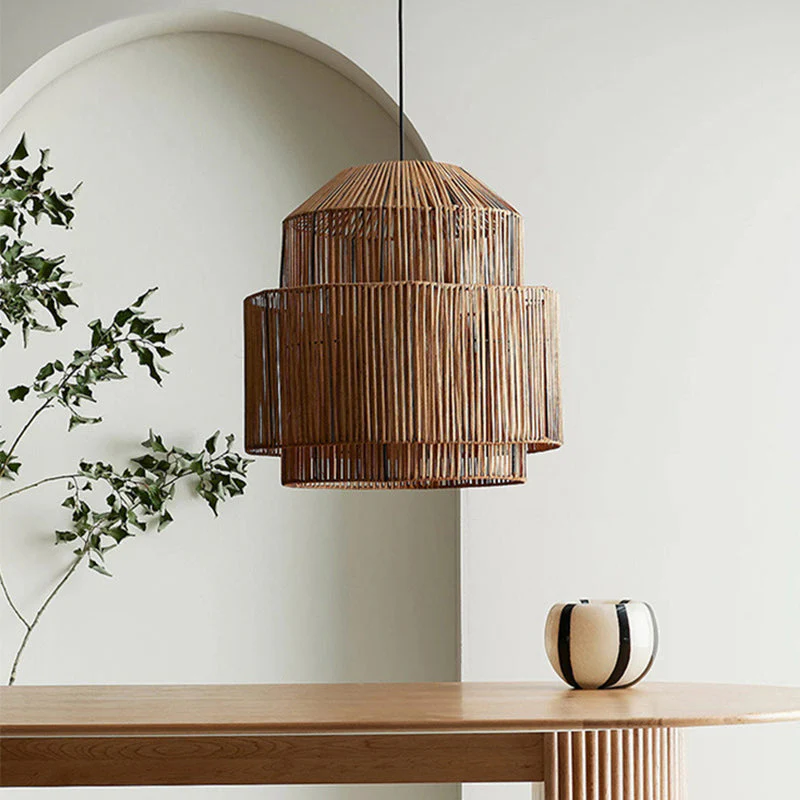 Handwoven Rattan Modern Pendant Lighting For Kitchen Island - Image 3