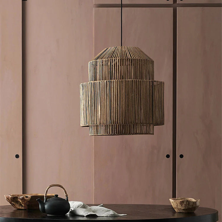 Handwoven Rattan Modern Pendant Lighting For Kitchen Island - Image 5