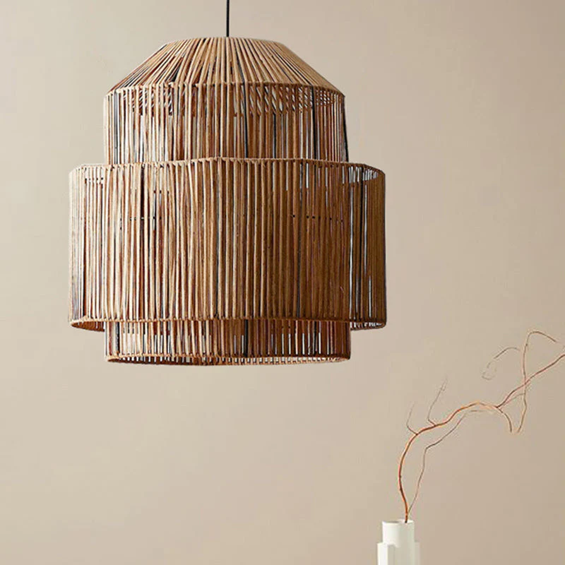 Handwoven Rattan Modern Pendant Lighting For Kitchen Island - Image 6