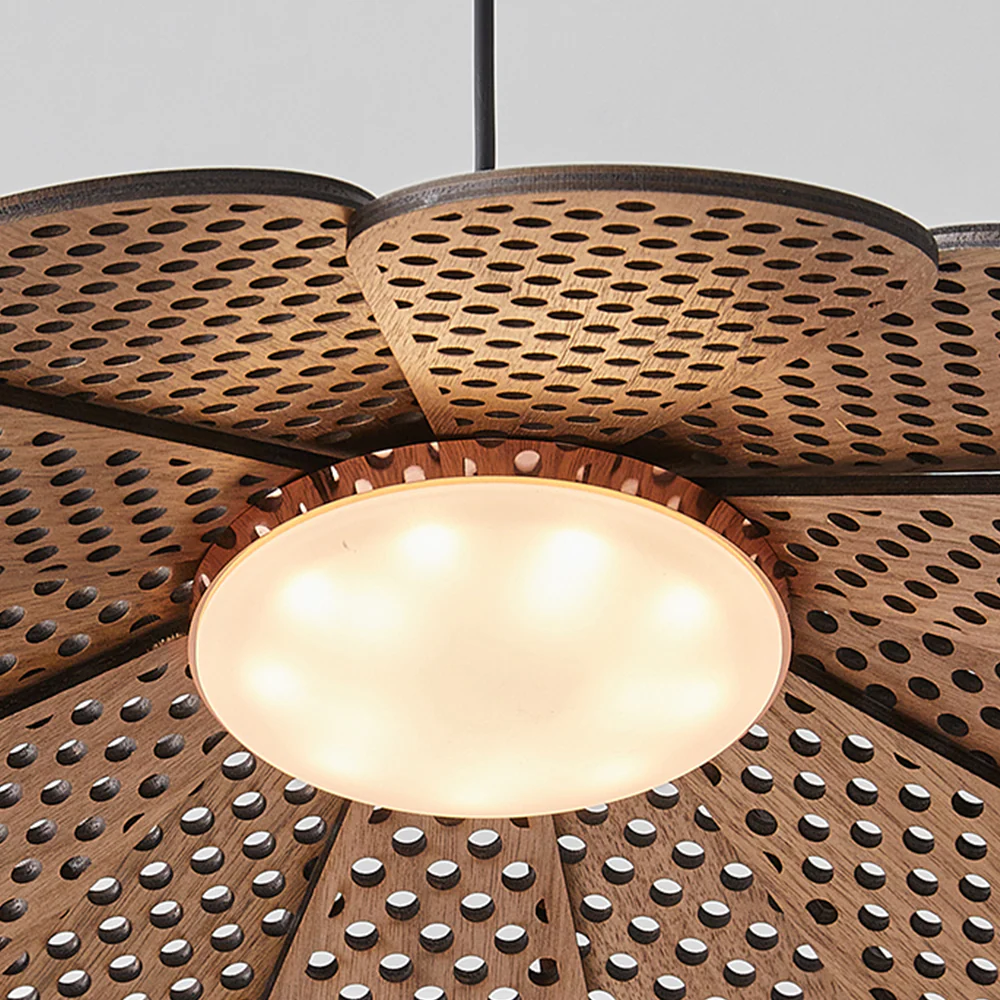 Hollyhock LED Rattan Leaves Pendant Light - Image 11