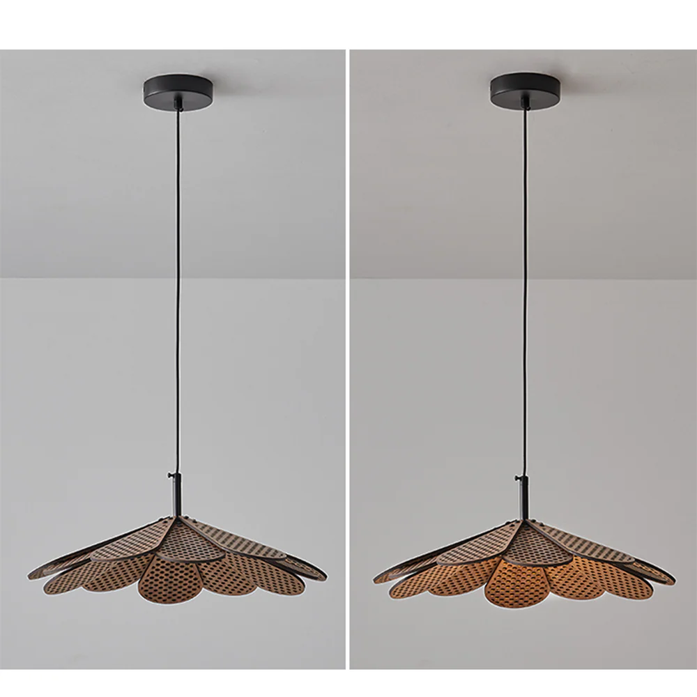 Hollyhock LED Rattan Leaves Pendant Light - Image 15