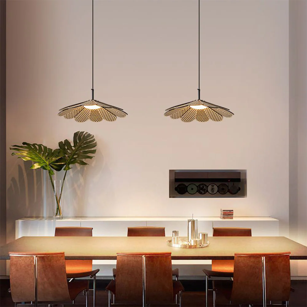 Hollyhock LED Rattan Leaves Pendant Light - Image 5