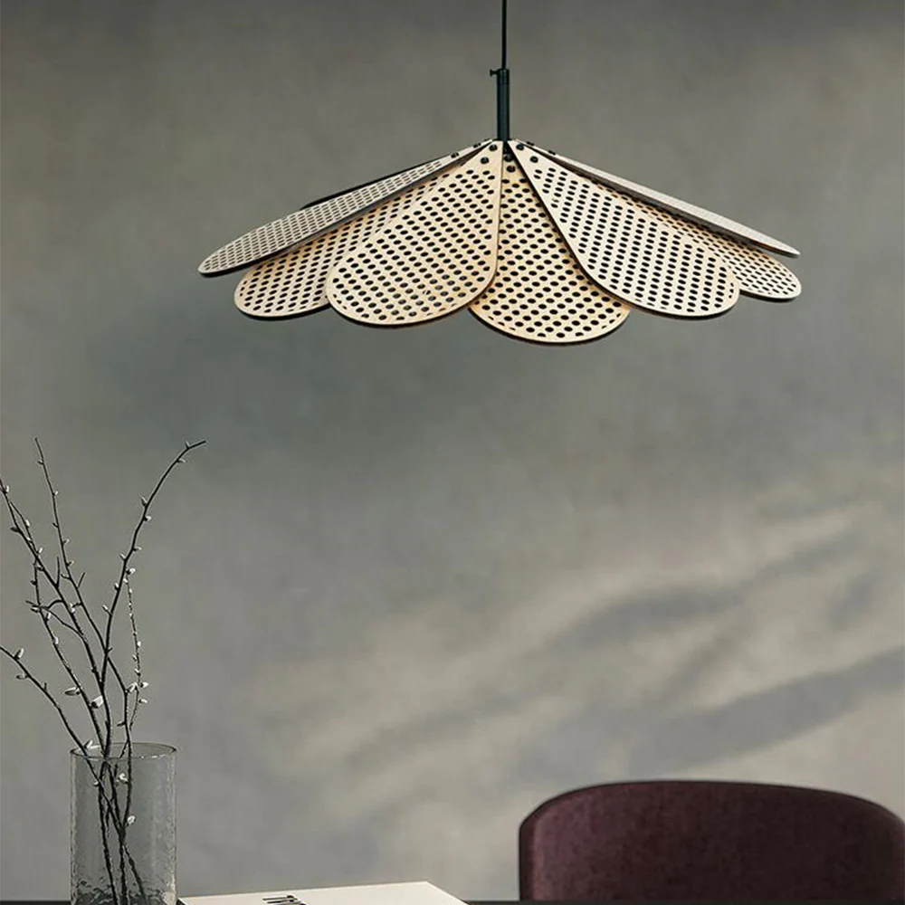 Hollyhock LED Rattan Leaves Pendant Light - Image 8