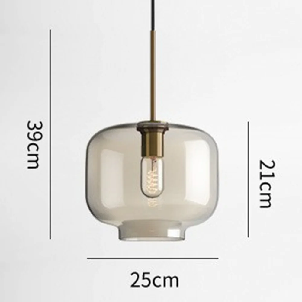 Industrial Amber Glass Pendant Light - Image 14